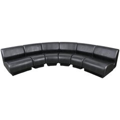 Midcentury Modular Sofa by Don Chadwick for Herman Miller, 1970 Black Snakeskin