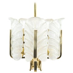 Murano Glass Brass Chandelier by Carl Fagerlund for Orrefors, Sweden, 1960s