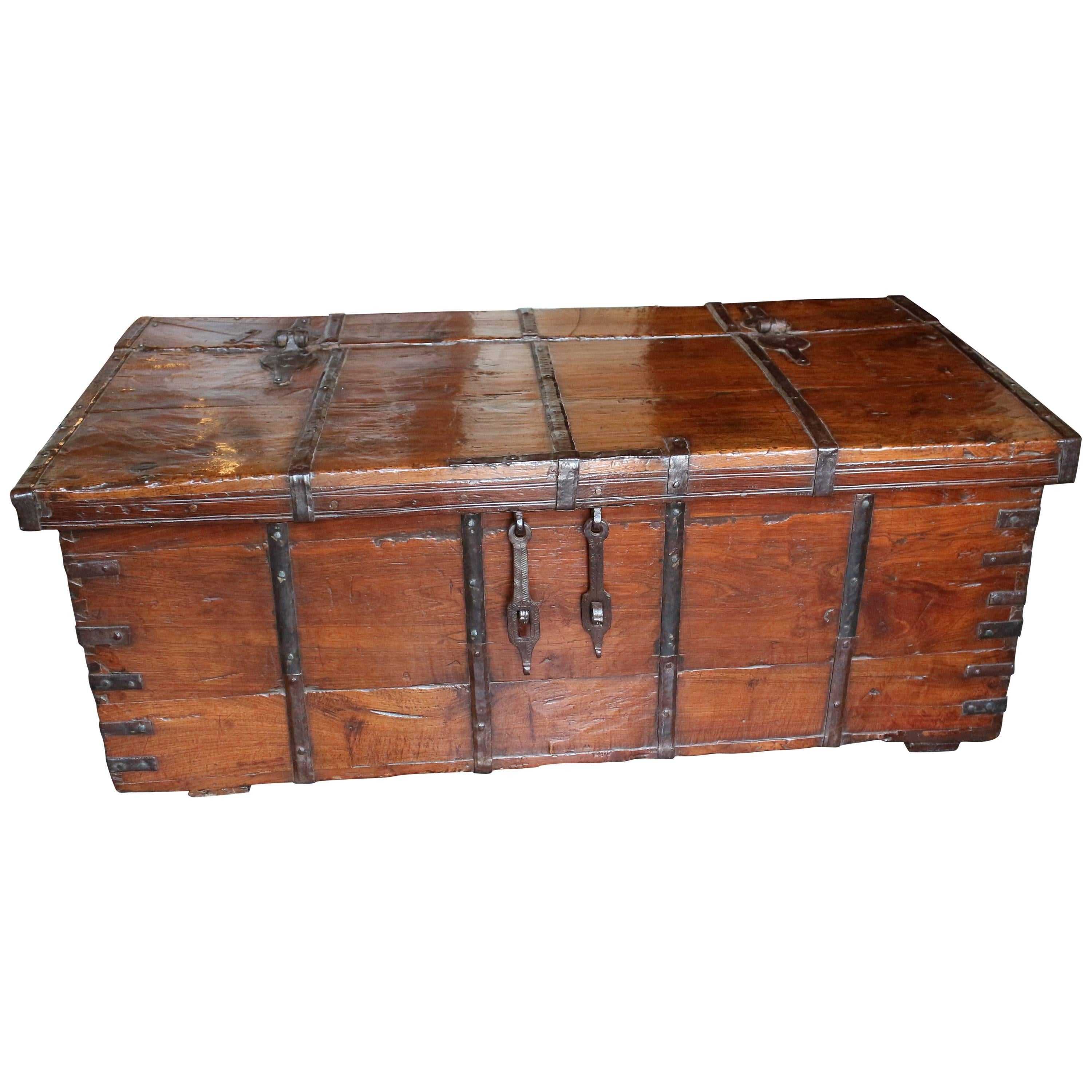 19th Century Anglo-Indian Teakwood Box or Coffee Table