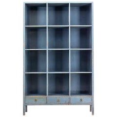 Large 20th Century Chinese Export Lacquered Open Bookcase