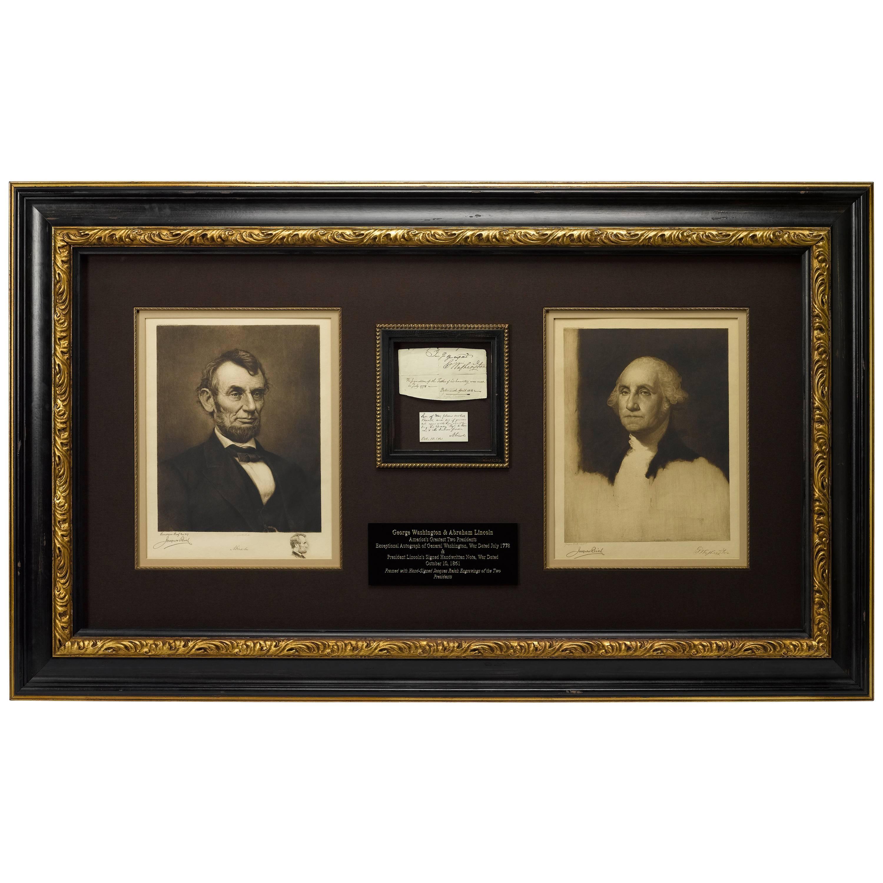 George Washington and Abraham Lincoln Original Signatures, 1778-1861