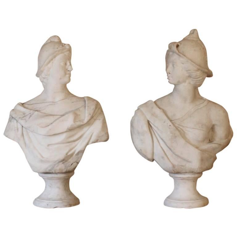 Fine Pair of 18th Century Italian Marble Busts
