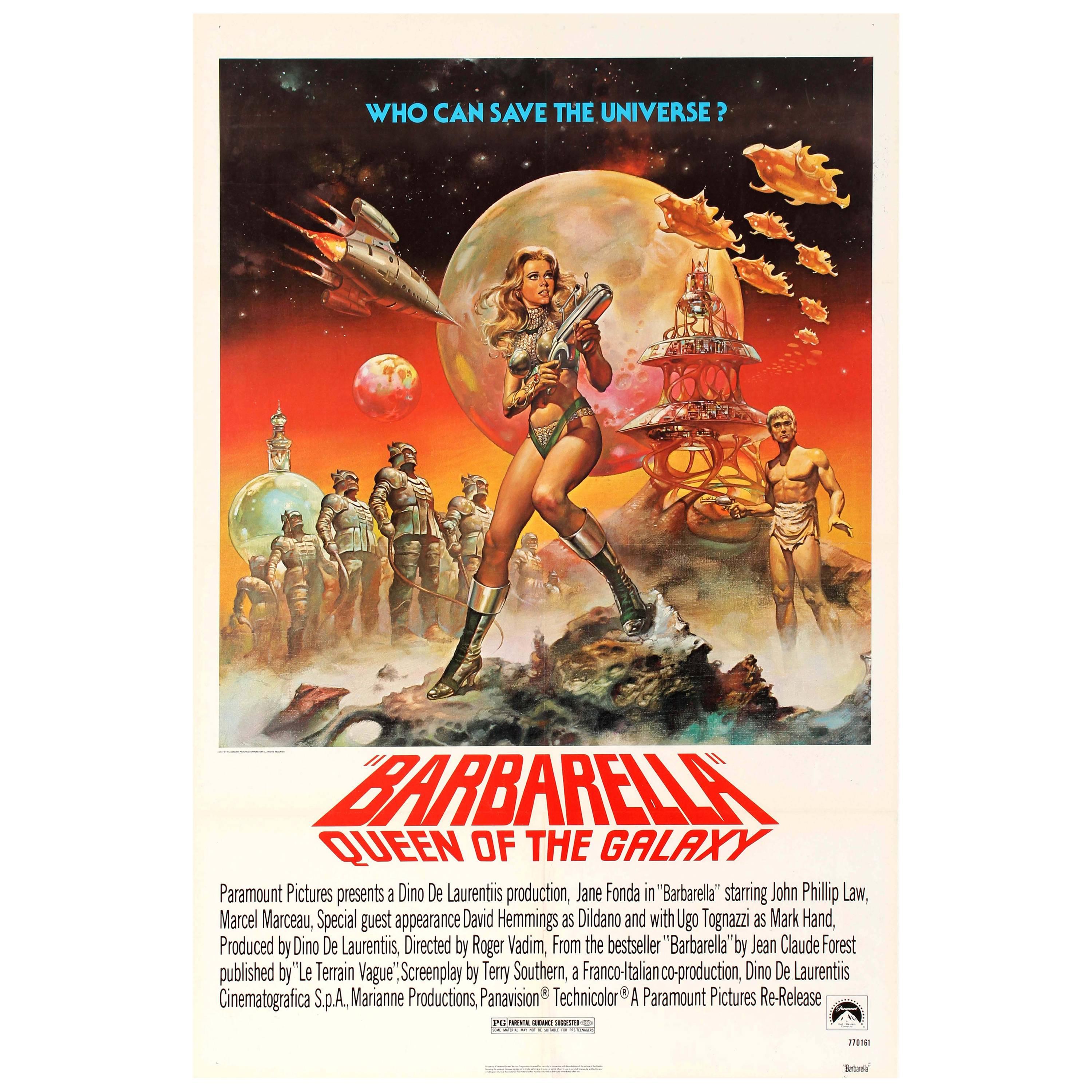 Original Barbarella Queen of the Galaxy Movie Poster (1977 Release) - Jane Fonda