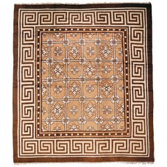 Used Geometric Mongolian Chinese Rug