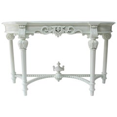 French Louis XV Style Lacquered Console Table