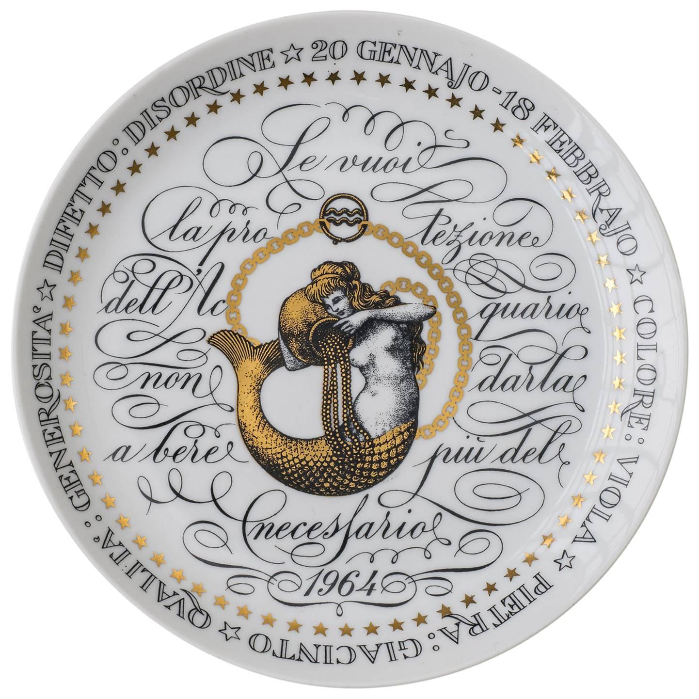 Vintage Fornasetti Zodiac Dish Acquarium, 1964