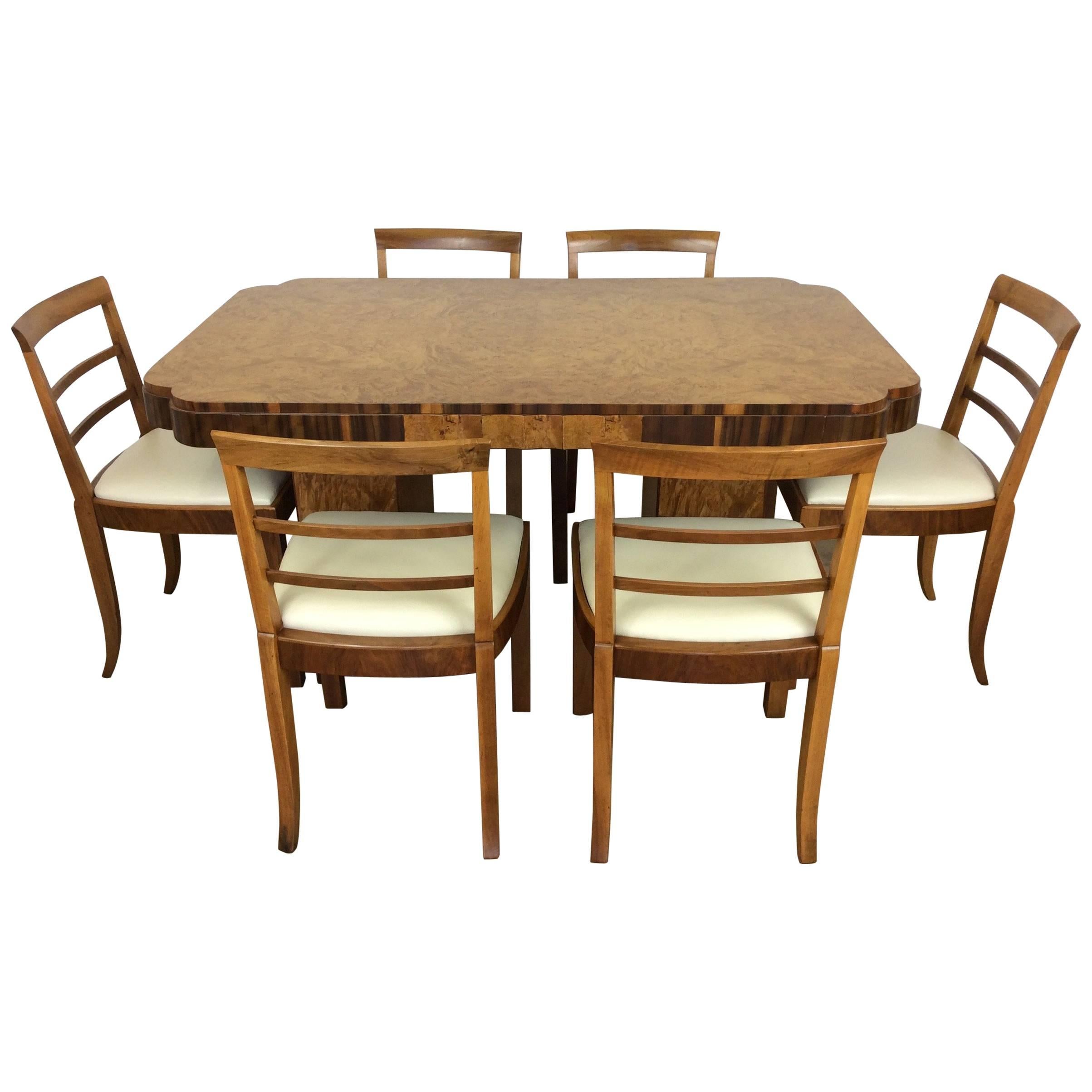 Art Deco Dining Table and Six Chairs