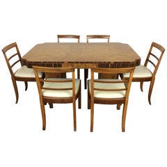 Art Deco Dining Table and Six Chairs Art Deco Dining Table and Six Chairs