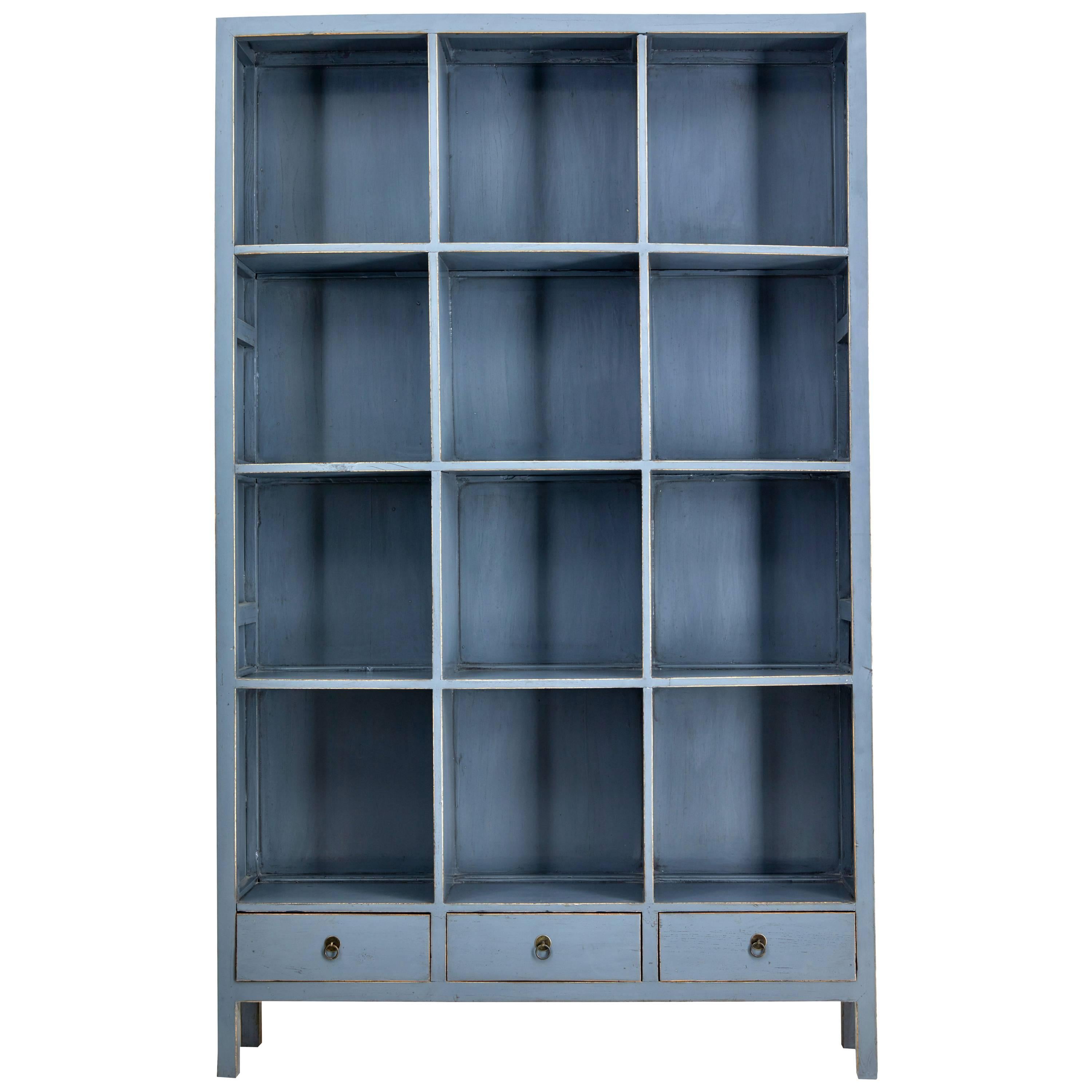 Large Late 20th Century Chinese Export Open Bookcase