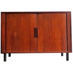 Danish Rosewood Small Storage Unit with Tambour Doors