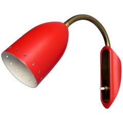 1950s Brass and Lacquered Metal Wall Lamp