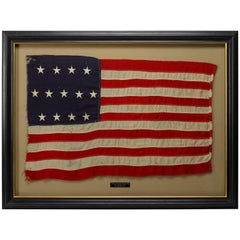 Antique 13-Star “4-5-4” American Flag, ZZ Machine-Stitched Stars, circa 1890-1910