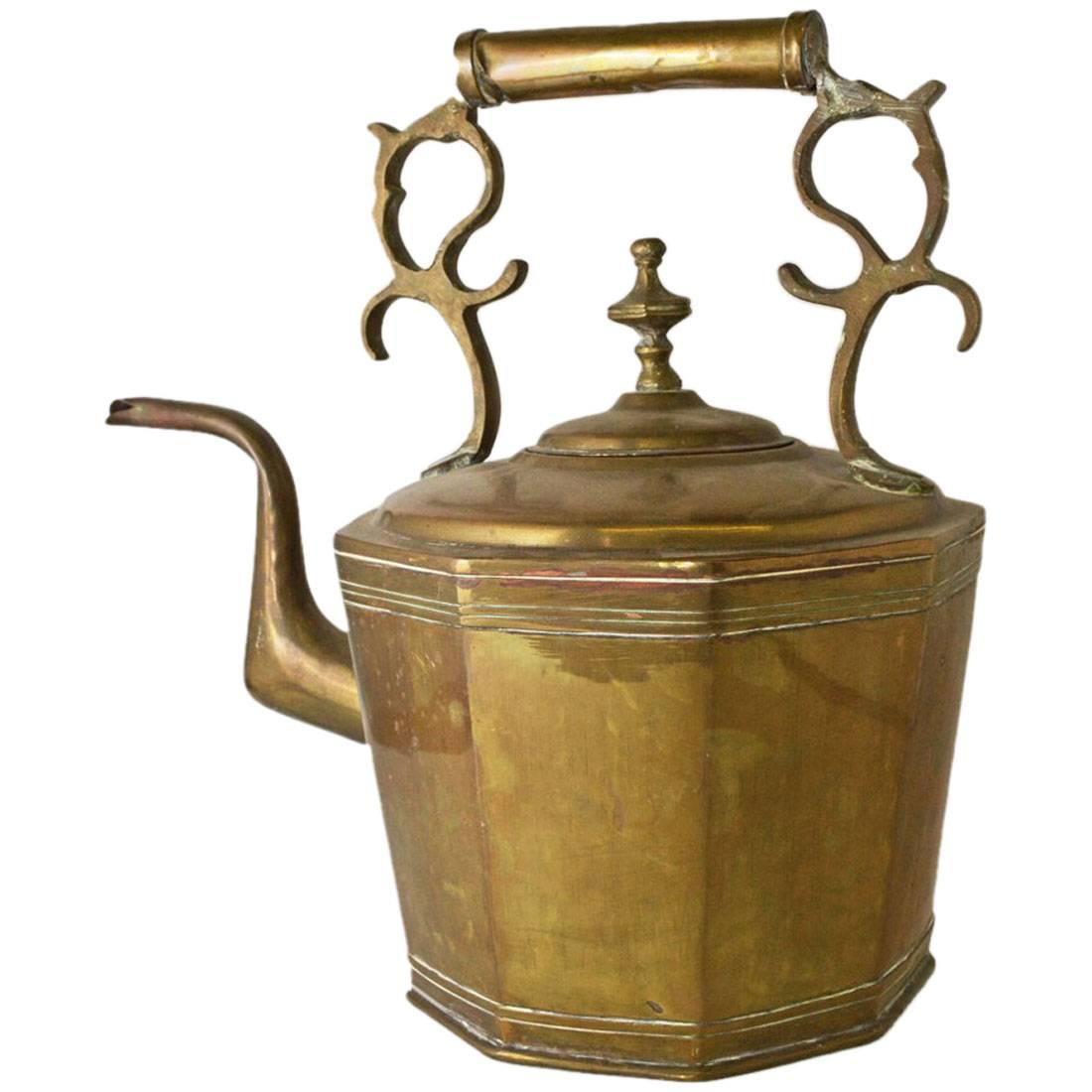 Antique European Brass Kettle or Teapot