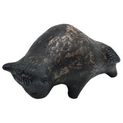 1960s Bitossi Style Italian Pottery Bull Sculpture