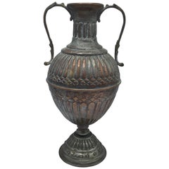 1950s Copper Urn with Pewter Wash Finish