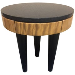 Memphis Style Marble and Lacquered Wood Three-Legged Side Table, Pace Collection