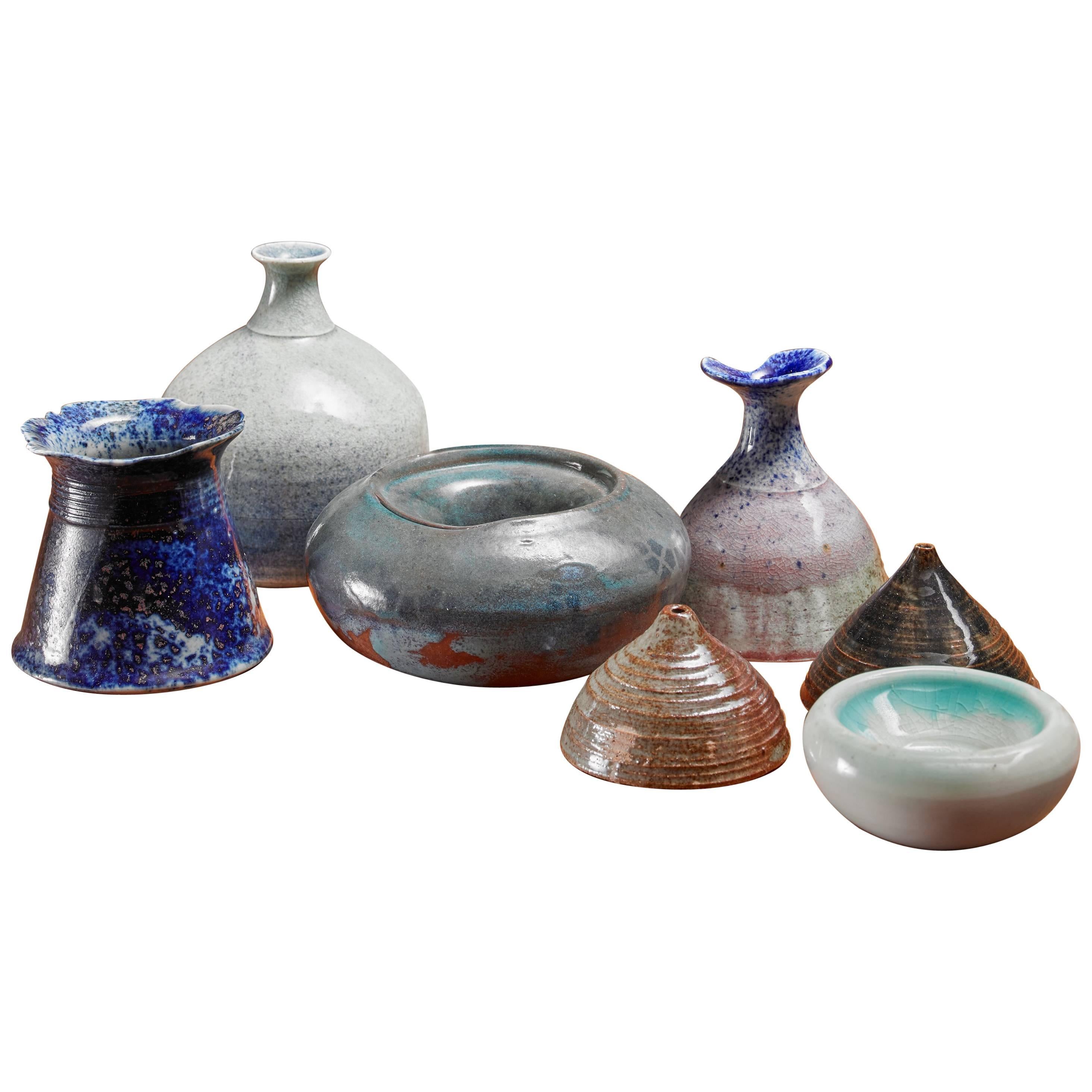 Franco Agnese Set of Seven Ceramic Pieces, France, 1960s For Sale