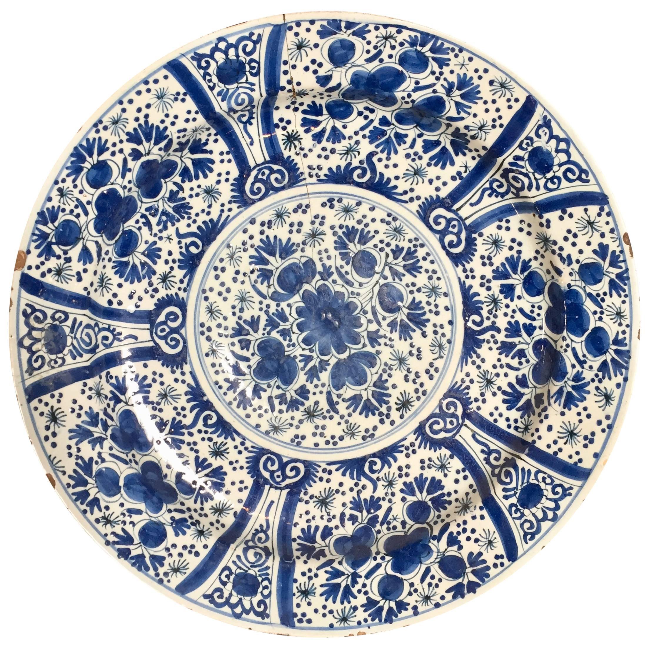 18th Century Delft Charger For Sale