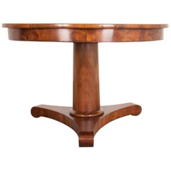 French 19th Century Walnut Pedestal Center Table
