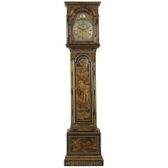 Late 18th Century George III Japanned Tall Case Clock