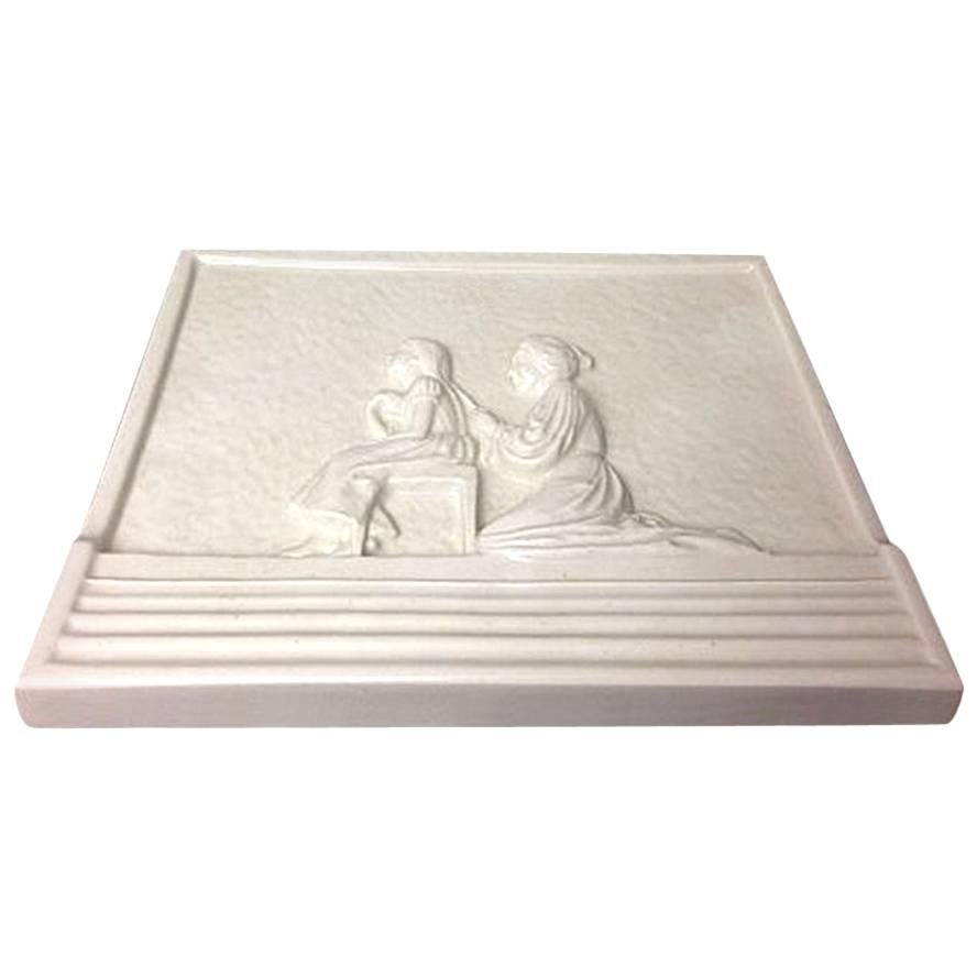 Bing & Grondahl Unique Relief by Edith Willumsen Mother and Daughter For Sale