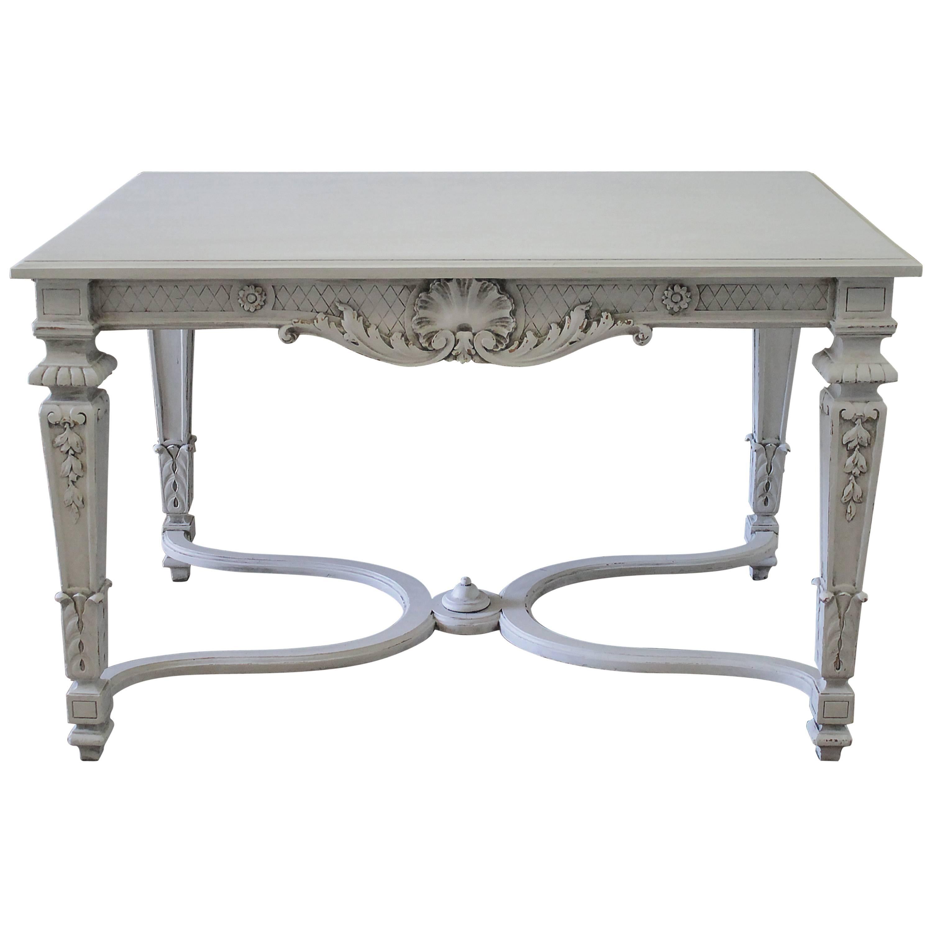 20th Century Carved and Painted Neoclassical Style Centre Table For Sale