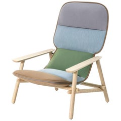 Moroso Lilo Lounge Chair by Patricia Urquiola in Tufted Fabric and Solid Wood
