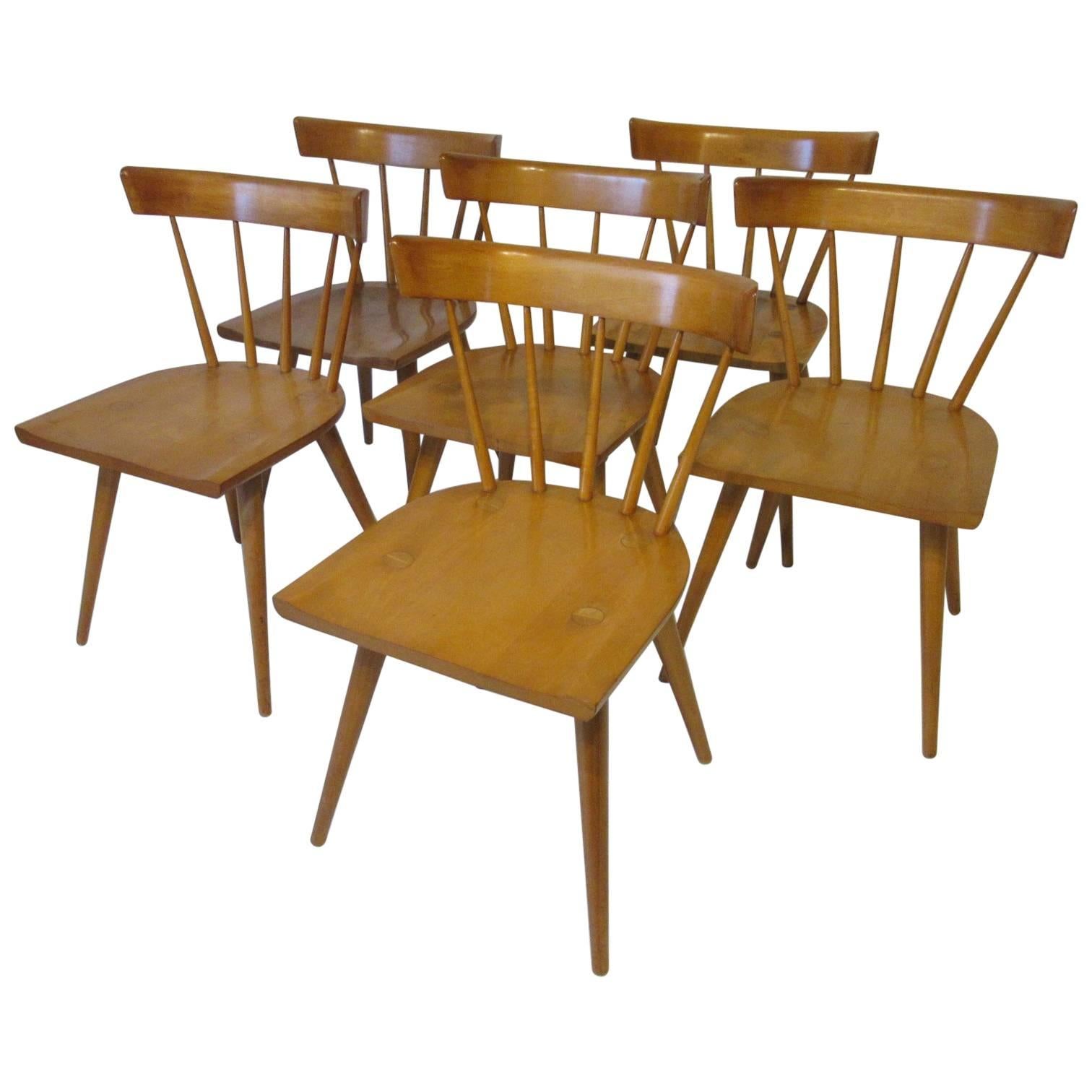 Paul McCobb Set of Six Spindle Back Planner Group Dining Chairs