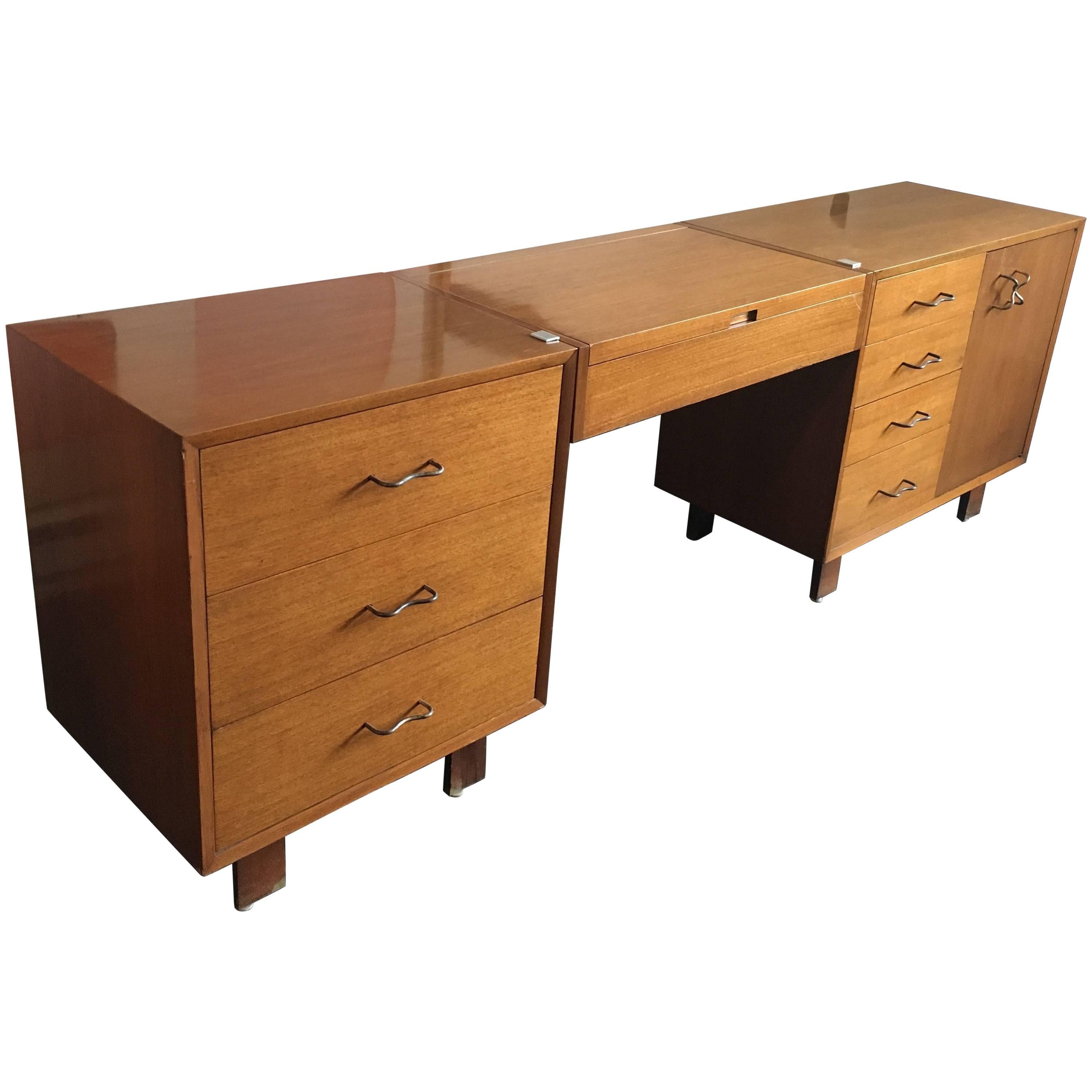 George Nelson Credenza/Dressers with Vanity/Desk Herman Miller, 1950 For Sale