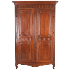 Antique French 19th Century Transitional Walnut Armoire