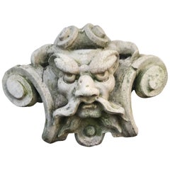 Antique Characteristic and Stylized Facade Ornament Mask of Poseidon