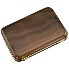 Antique French Agate and 18-Karat Gold Cigarette Case, Paris, circa 1900