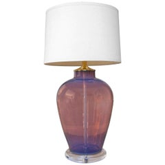 Large Murano Italian Opalescent Table Lamp