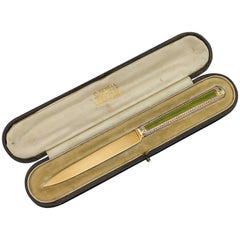 Antique French 18-Karat Gold and Enamel Letter Opener, circa 1820