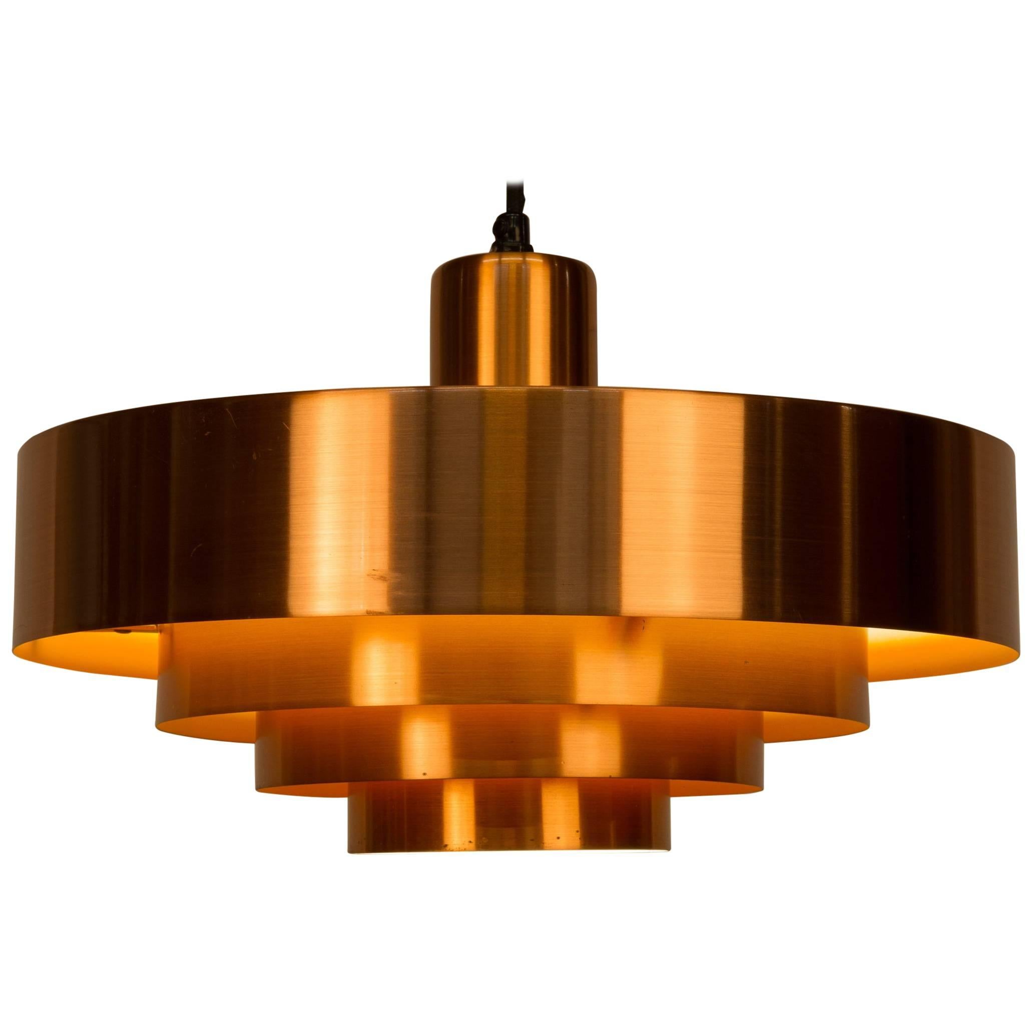 Solid Copper Pendant Lamp 'Roulet', Jo Hammerborg for Fog & Mørup Denmark, 1963