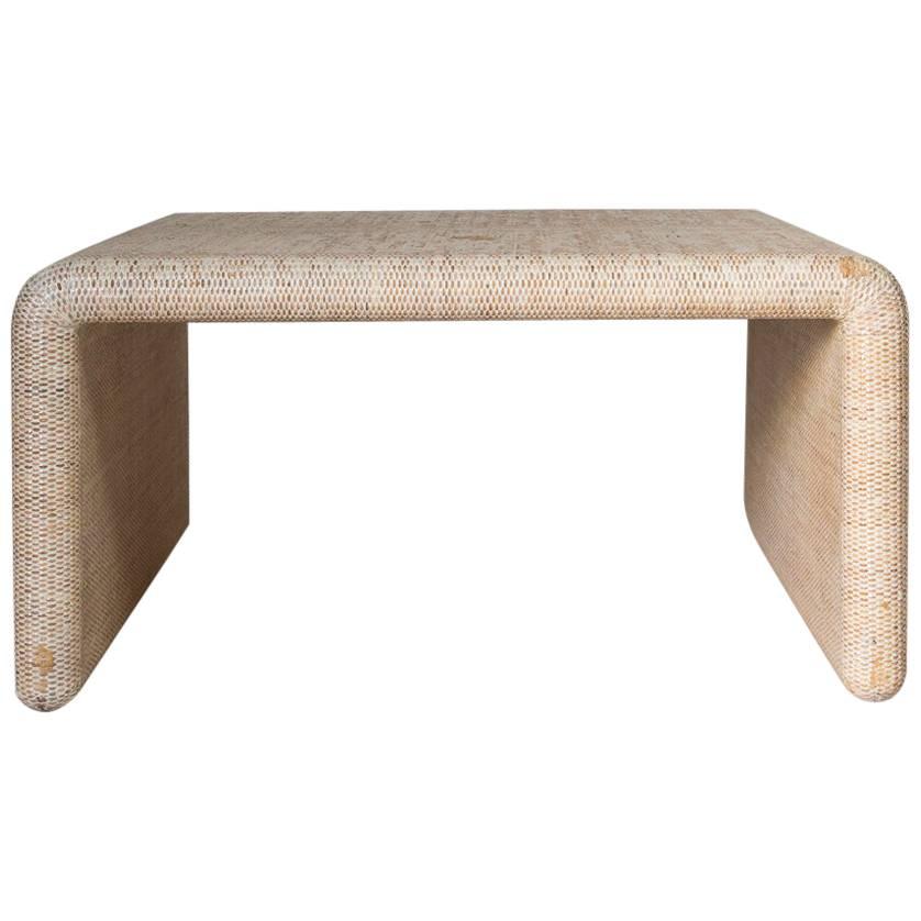 Lacquered Linen Waterfall Cocktail Table