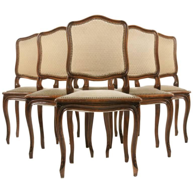 Set of Six Louis XV-Style Dining Chairs