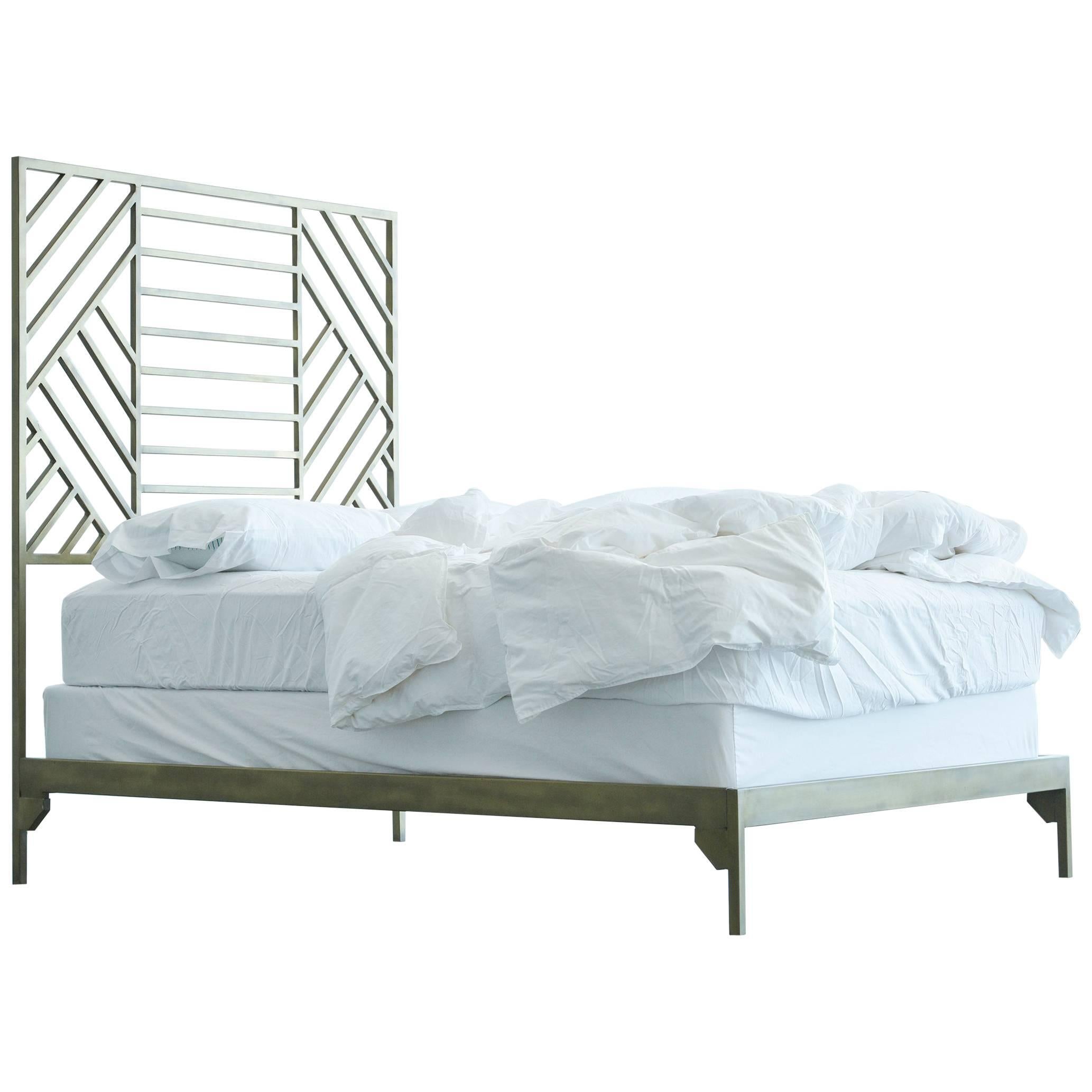 No.2 Metal Bed Frame, Queen Size For Sale