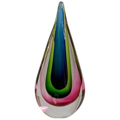 Sommerso Glass Teardrop by Flavio Poli for Seguso