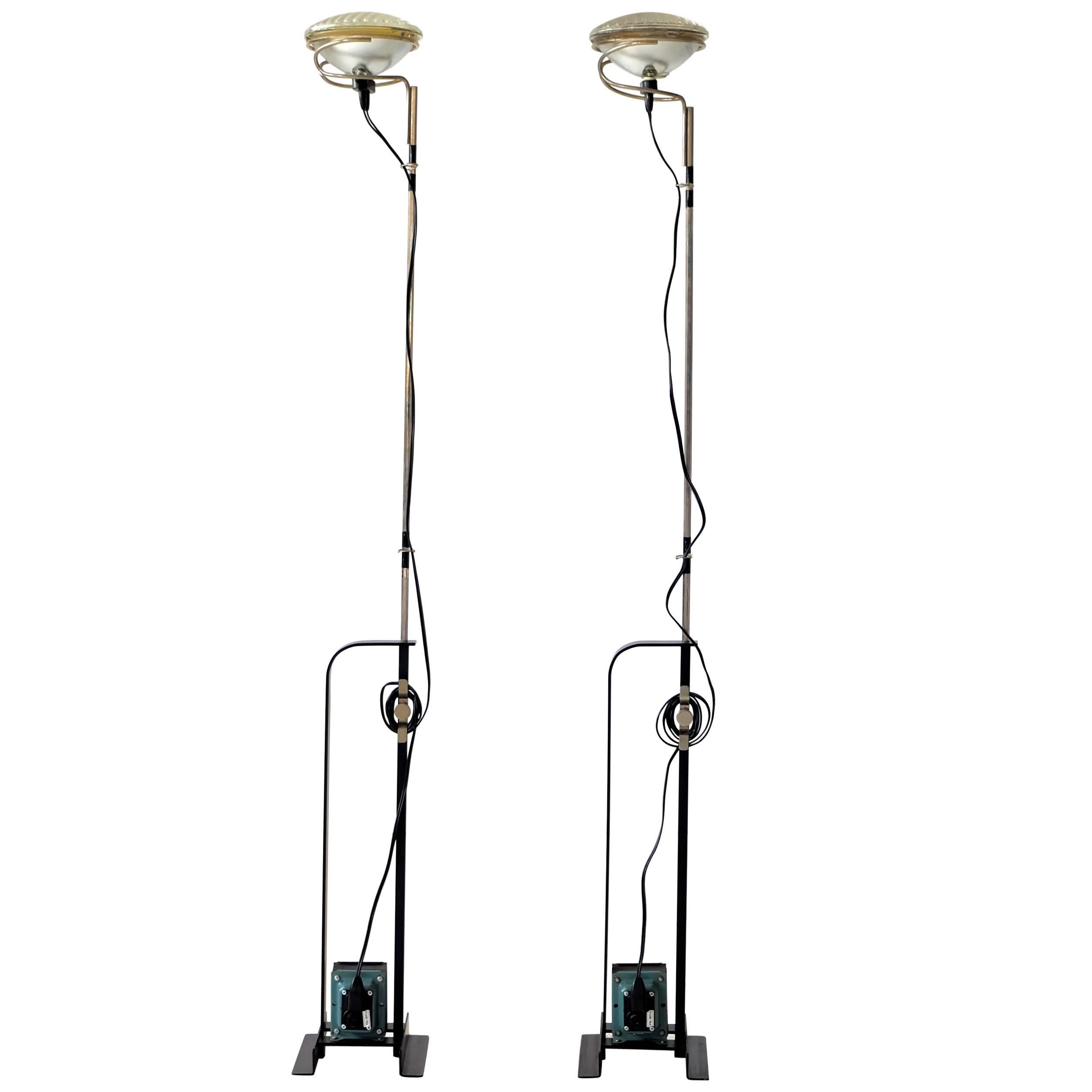 Pair of Achille Castiglioni Toio Floor Lamps