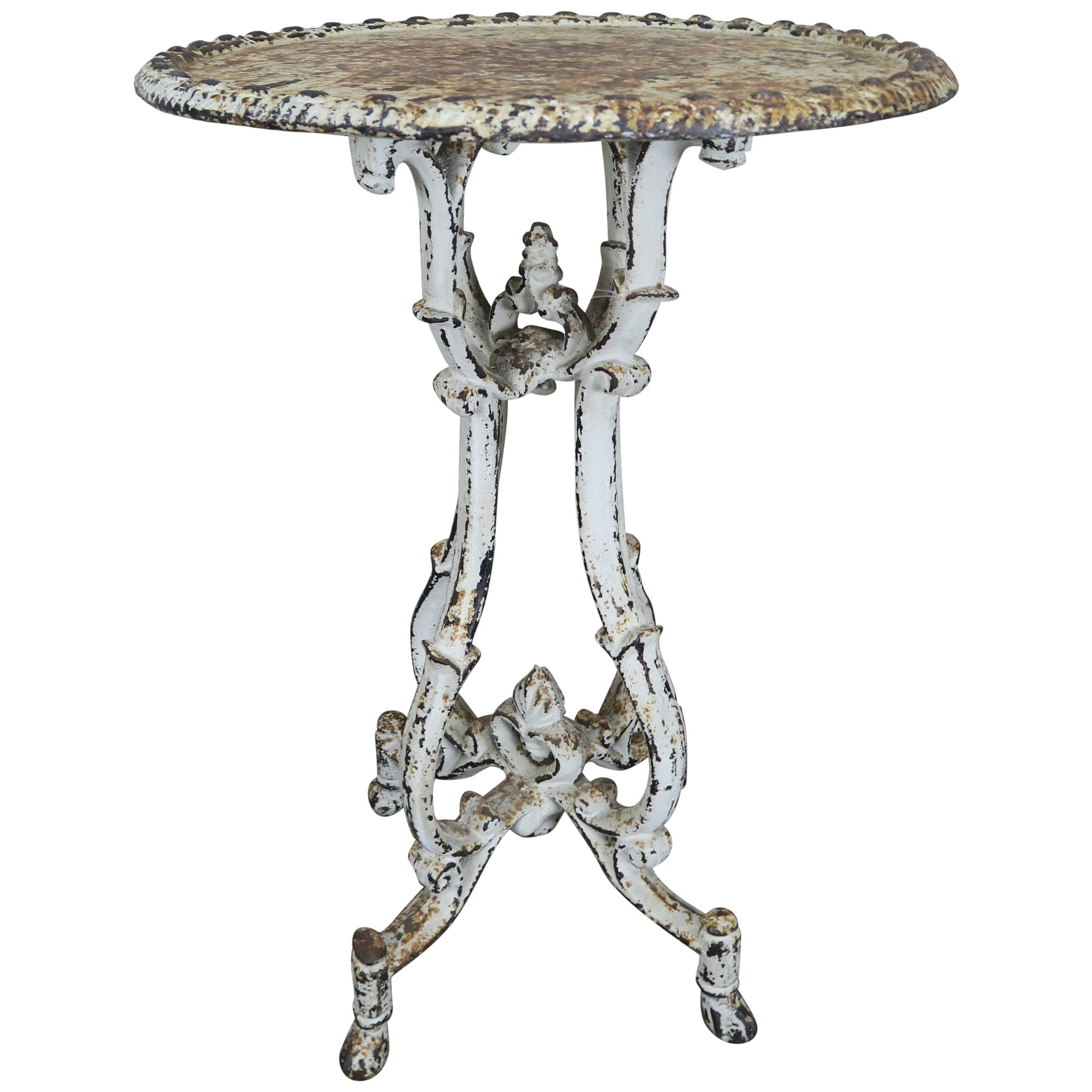 French Cast Iron Garden Side Table