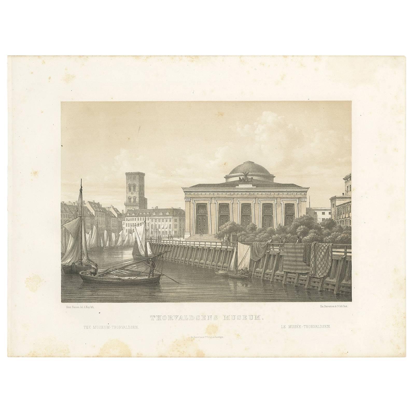 Antique Print of Thorvaldsens Museum, 'Denmark'