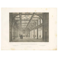 Antique Print of the Exchange-Hall in Copenhagen, 'Denmark'