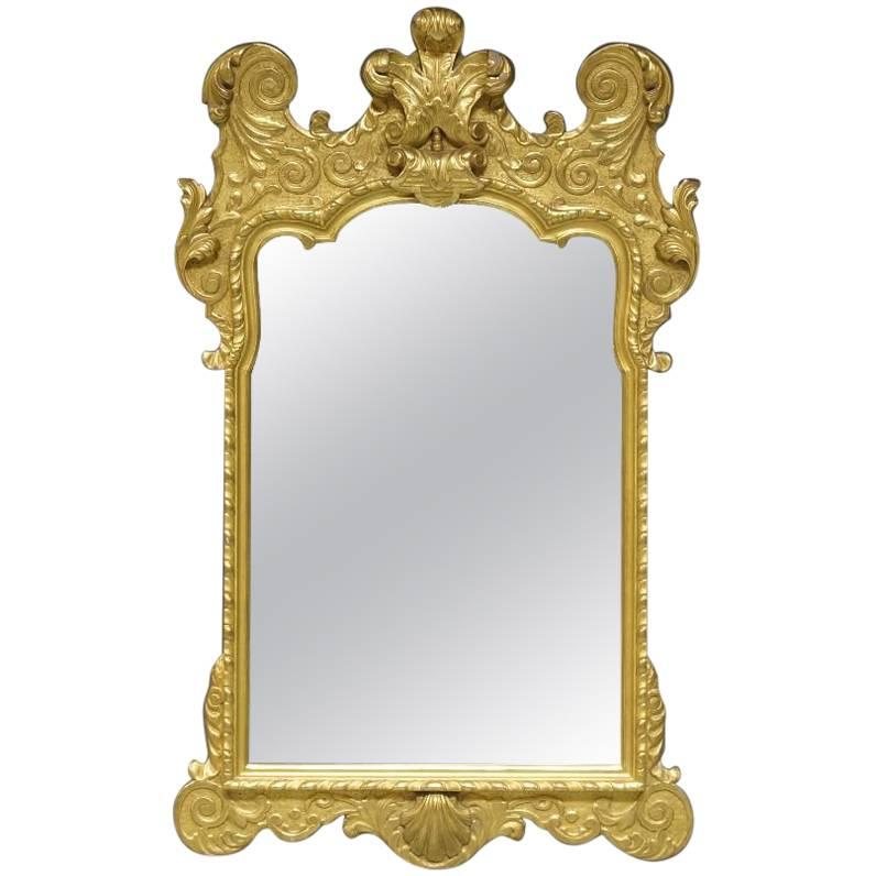 19th Century George I Style Carved Giltwood Mirror