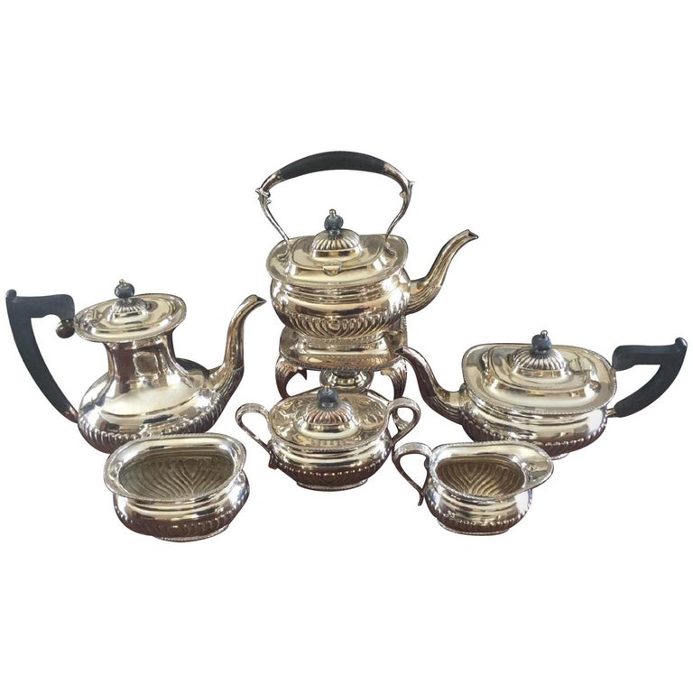 SixPiece Sheffield Silver Plate Coffee and Tea Service at 1stDibs