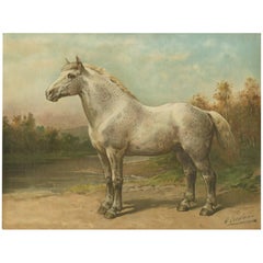 Stampa antica del cavallo Boulon di O. Eerelman, 1898