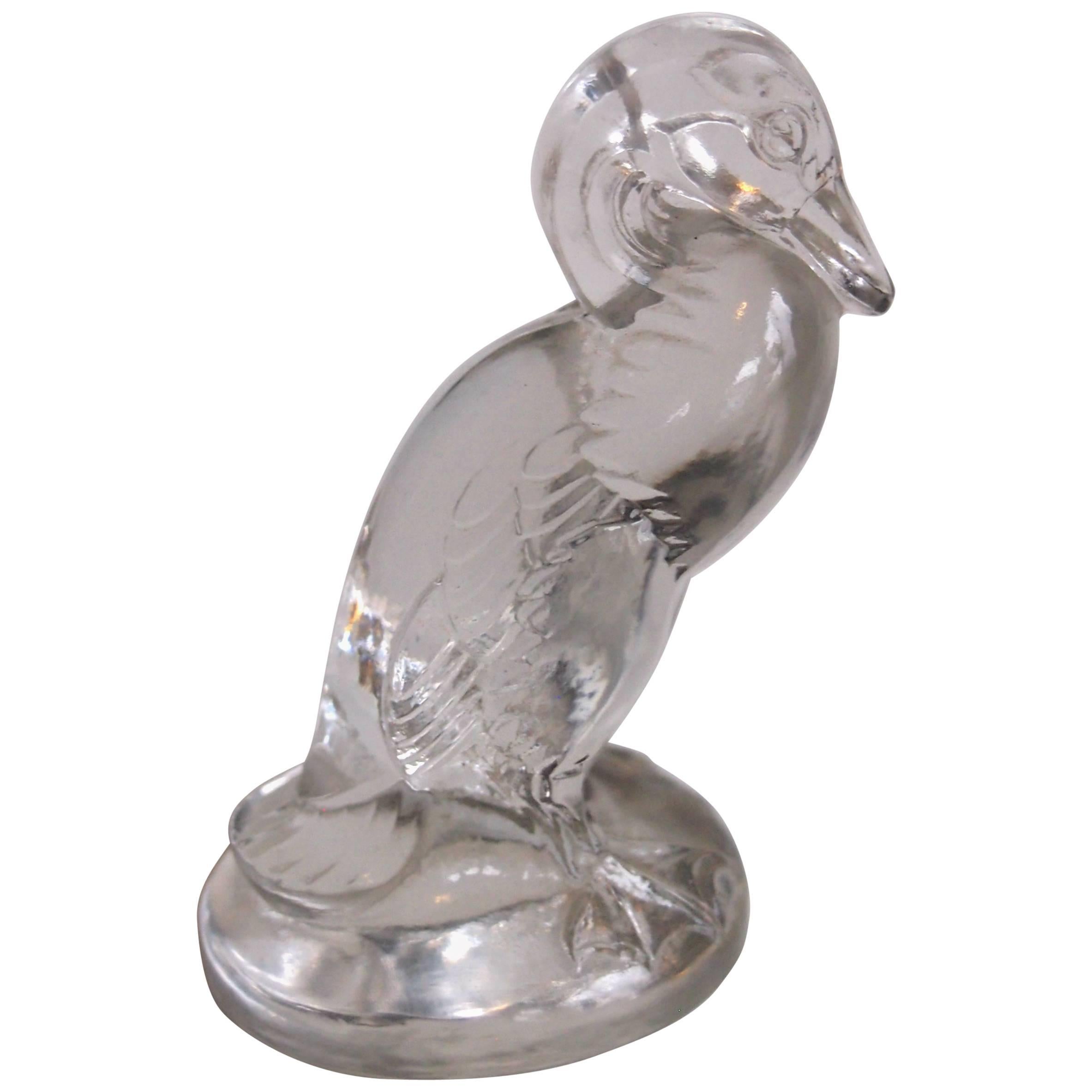 French Rene Lalique Art Deco Glass Duck Cachet 1925