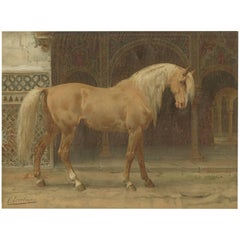 Antique Print of the Andalusian Horse by O. Eerelman, 1898