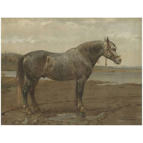 Antique Print of the Russian Horse by O. Eerelman, 1898