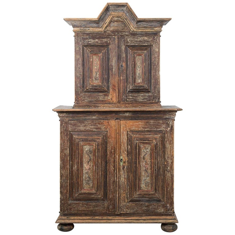 18th Century Swedish Baroque Cupboard For Sale